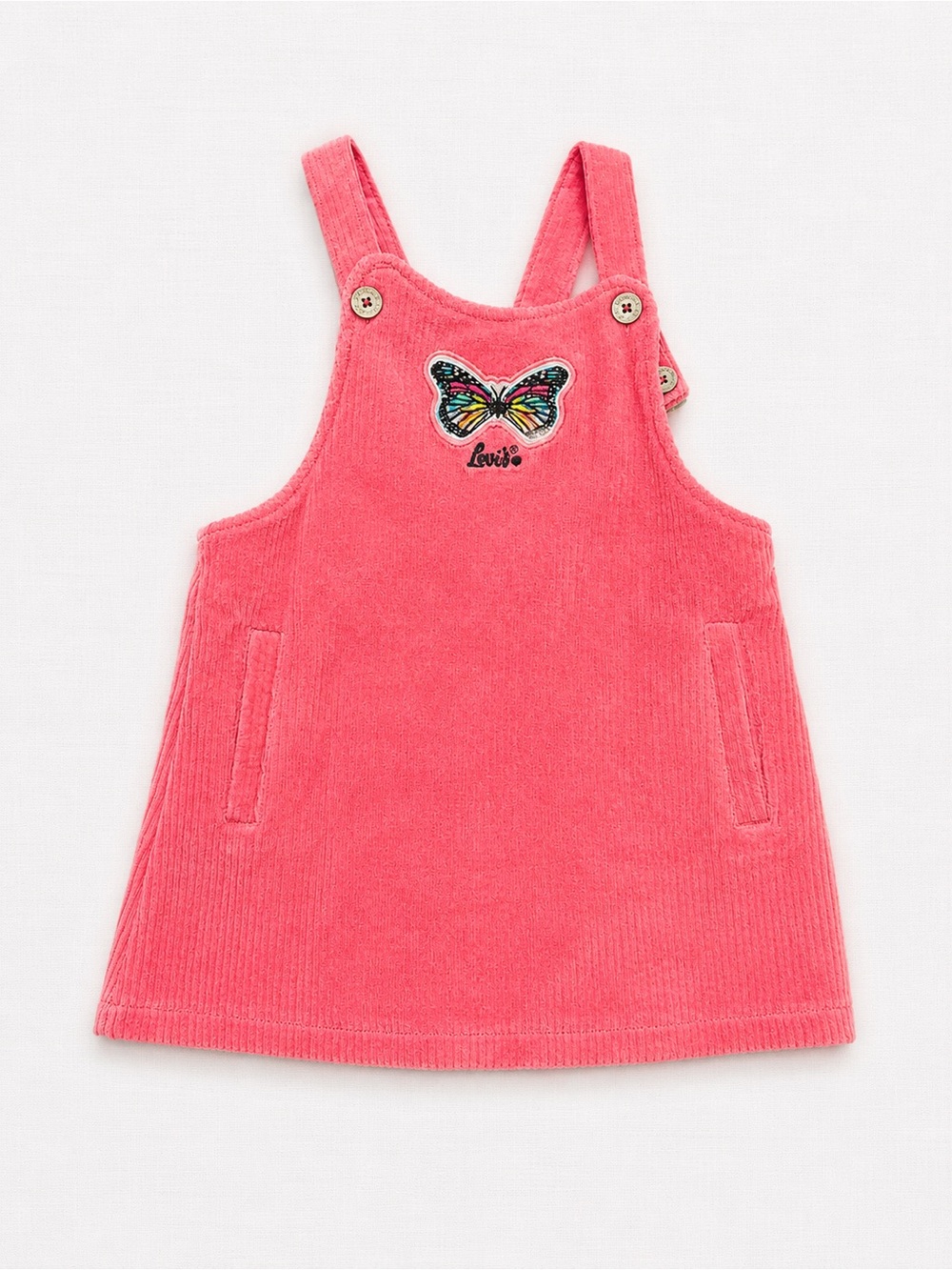 Levi’s Baby Girls Pink Corduroy Butterfly Pinafore Dress 18M